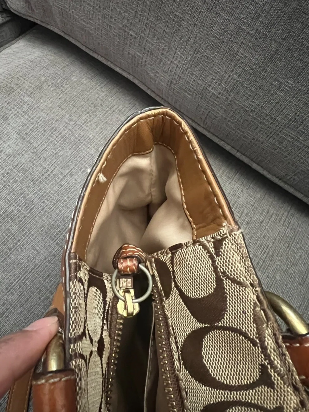 Coach canvas leather